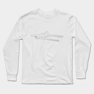 Airbus A380 line art Long Sleeve T-Shirt
